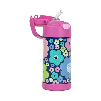 Imagem de Garrafa Garrafinha Térmica Infantil Thermos 355ml Flores