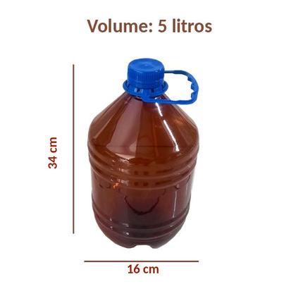 Imagem de Garrafa Growler Keg PET 5L com tampa cega e alça e bocal de 48mm