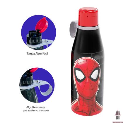 Imagem de Garrafa Homem-Aranha 530ml com Tampa Abre Fácil e Alça