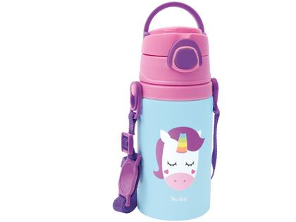 Imagem de Garrafa Infantil com Canudo 450ml Buba Animal Fun
