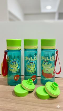 Imagem de Garrafa Infantil Puket Tritan Jacaré Relax Azul