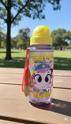 Imagem de Garrafa Infantil Puket Tritan Unicórnio Tenis Play Lavanda