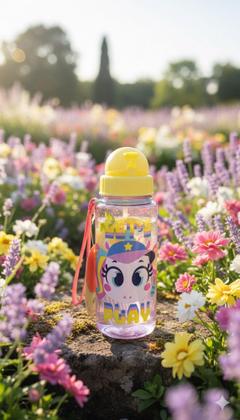 Imagem de Garrafa Infantil Puket Tritan Unicórnio Tenis Play Lavanda