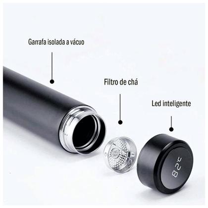 Imagem de Garrafa Inox Com Termômetro Display Inteligente 480Ml