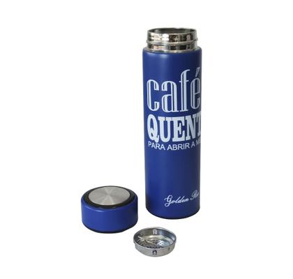 Imagem de Garrafa isotérmica com infusor de inox frases 470ml café chá