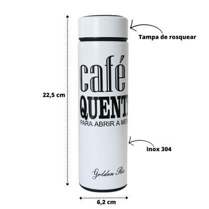 Imagem de Garrafa isotérmica com infusor de inox frases 470ml café chá