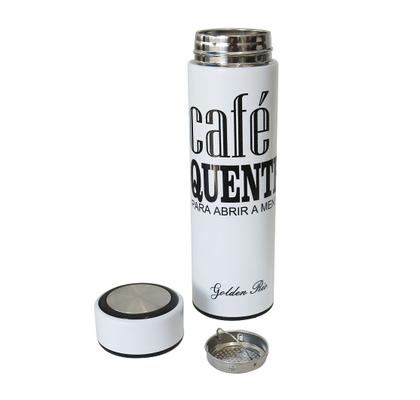 Imagem de Garrafa isotérmica com infusor de inox frases 470ml café chá