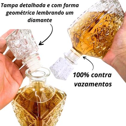 Imagem de Garrafa Licoreira Para Licor Whisky Grande Luxo Garrafa De Vidro Para Whisky