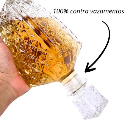 Imagem de Garrafa Licoreira Para Licor Whisky Grande Luxo Garrafa De Vidro Para Whisky