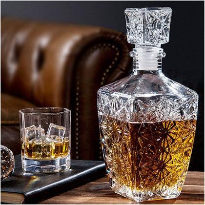 Imagem de Garrafa Licoreira Para Licor Whisky Grande Luxo Garrafa De Vidro Para Whisky