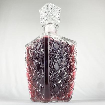 Imagem de Garrafa Licoreira Quadrada + 6 Mini Taças de Dose Vidro Licoreira Decoração Frasco Cristal Lapidada Whisky Licor