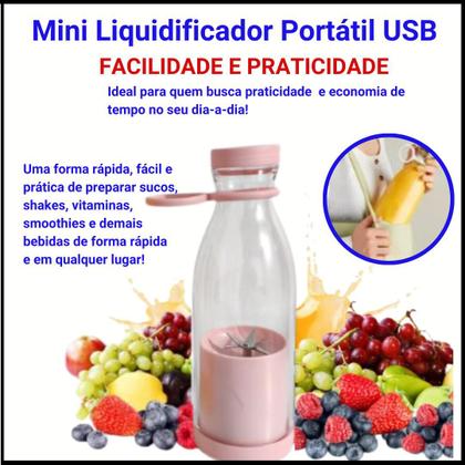 Imagem de Garrafa Mixer Mini Liquidificador Copo Portátil 380ml