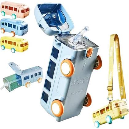 Imagem de Garrafa Onibus Urso de água esportiva de ônibus de verão com alça de ombro removível 500 ml