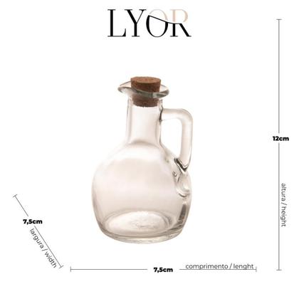 Imagem de Garrafa para Azeite de Vidro com Tampa de Rolha 180ml Lyor