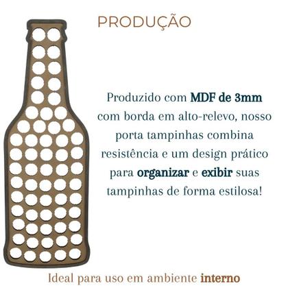 Imagem de Garrafa porta tampinha cerveja em mdf quadro decorativo