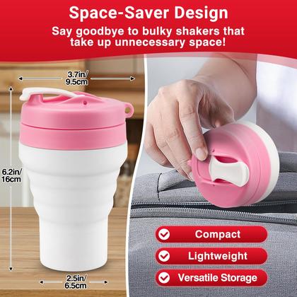 Imagem de Garrafa Protein Shaker Tilcore dobrável 600mL rosa