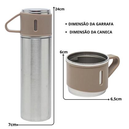 Imagem de Garrafa Reforçada Térmica 500ml Caneca Café Aço Inox Duplo