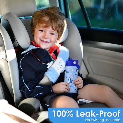 Imagem de Garrafa SANDJEST Kids Isolada de Aço Inoxidável 355ml de Palha