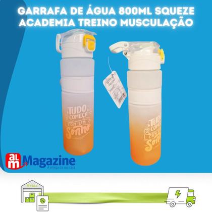 Imagem de Garrafa Squeeze 800ml Com Pegador E Filtro Shake Academdia CB3104