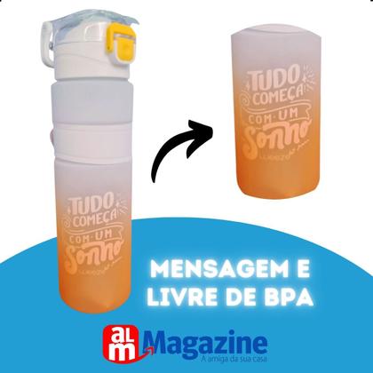 Imagem de Garrafa Squeeze 800ml Com Pegador E Filtro Shake Academdia CB3104