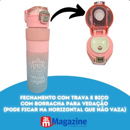 Imagem de Garrafa Squeeze 800ml Com Pegador E Filtro Shake Academdia CB3104