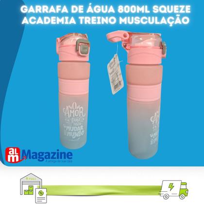 Imagem de Garrafa Squeeze 800ml Com Pegador E Filtro Shake Academdia CB3104
