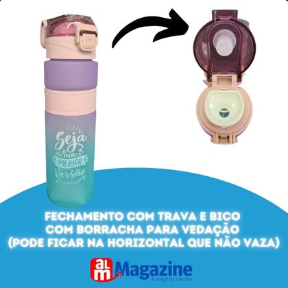 Imagem de Garrafa Squeeze 800ml Com Pegador E Filtro Shake Academdia CB3104
