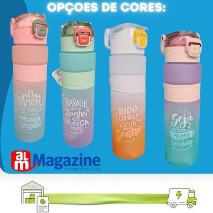 Imagem de Garrafa Squeeze 800ml Com Pegador E Filtro Shake Academdia CB3104