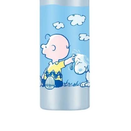 Imagem de Garrafa Squeeze Com Alça Tampa Inox Snoopy Azul 500ml R.2684