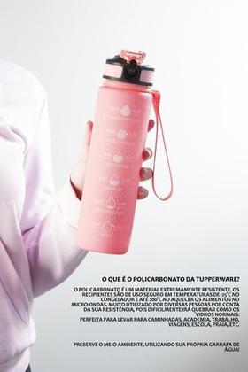 Imagem de Garrafa Squeeze Com Marcador De Água Academia Alça 1l - Lyor - Cinza