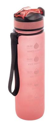 Imagem de Garrafa Squeeze Com Marcador De Água Academia Alça 1l - Lyor - Cinza