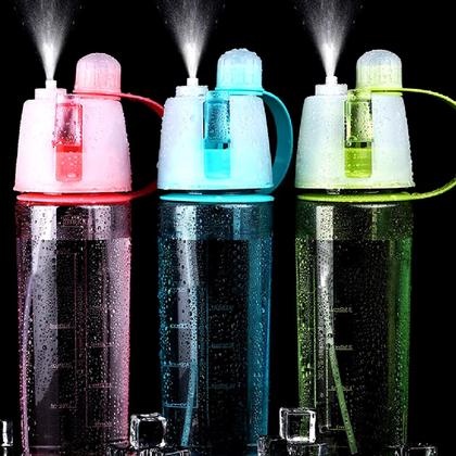 Imagem de Garrafa Squeeze Com Spray Borrifador 600ml pra Bike Academia