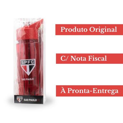 Imagem de Garrafa Squeeze de Água 700ml C/ Canudo - Time São Paulo SPFC Oficial P/ Treino, Academia Ou Passeio