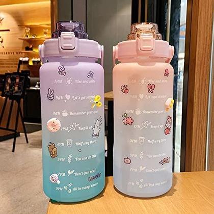 Imagem de Garrafa Squeeze Grande com Alça e Adesivo 3D - 2000ML