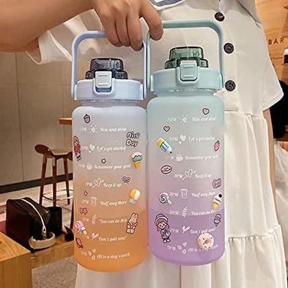 Imagem de Garrafa Squeeze Grande com Alça e Adesivo 3D - 2000ML