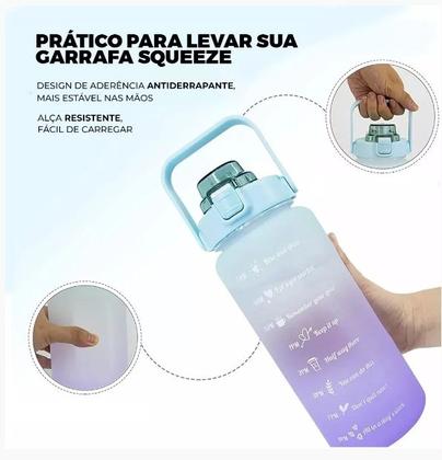 Imagem de Garrafa Squeeze Grande com Alça e Adesivo 3D - 2000ML