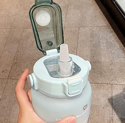 Imagem de Garrafa Squeeze Grande com Alça e Adesivo 3D - 2000ML