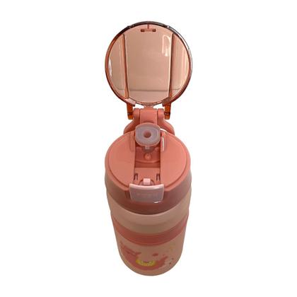 Imagem de Garrafa Squeeze Infantil Colorida Com Alça E Canudo 600ml