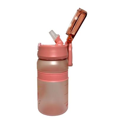 Imagem de Garrafa Squeeze Infantil Colorida Com Alça E Canudo 600ml