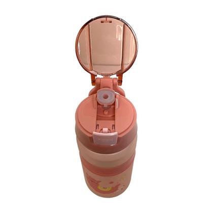 Imagem de Garrafa Squeeze Infantil Colorida Com Alça E Canudo 600ml