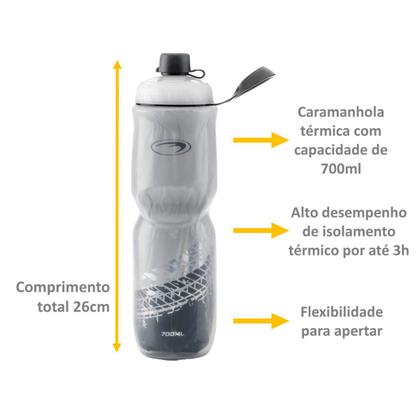 Imagem de Garrafa Squeeze Térmica 700ml Água Bike Ciclismo + Suporte Caramanhola