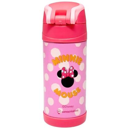 Imagem de Garrafa squeeze térmica infantil Minnie Mouse Disney Zona Criativa 350 ml