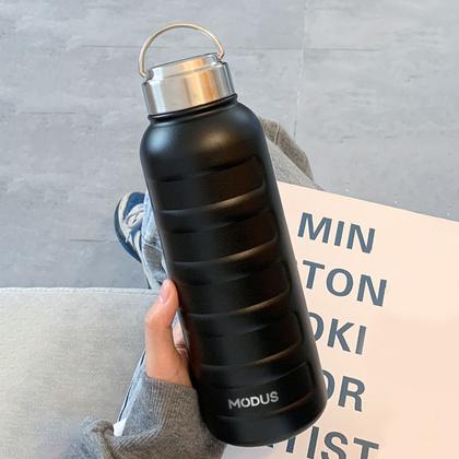 Imagem de Garrafa Térmica 1 Litro Aço Inoxidável Portátil Café Suco Água Academia Passeio Camping Caminhada