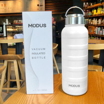 Imagem de Garrafa Térmica 1 Litro Aço Inoxidável Portátil Café Suco Água Academia Passeio Camping Caminhada