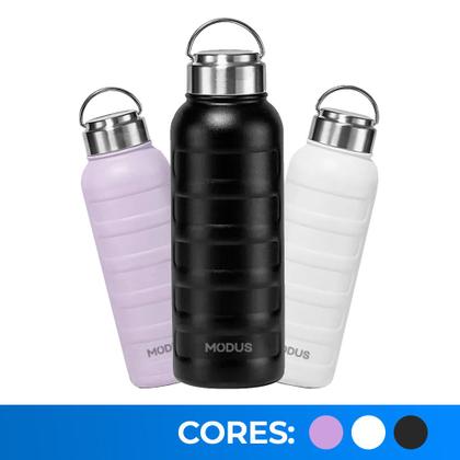 Imagem de Garrafa Térmica 1 Litro Aço Inoxidável Portátil Café Suco Água Academia Passeio Camping Caminhada