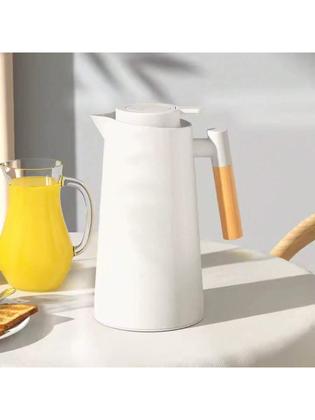 Imagem de Garrafa Térmica 1 Litro Com Cabo de Madeira Café Água Quente Gelada