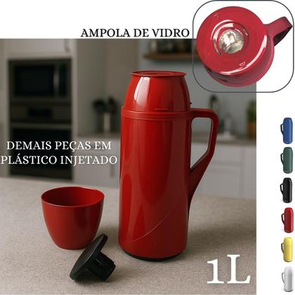 Imagem de Garrafa Térmica 1 Litro Roma Unitermi Café Leite Chá Água Tereré Chimarrão Suco