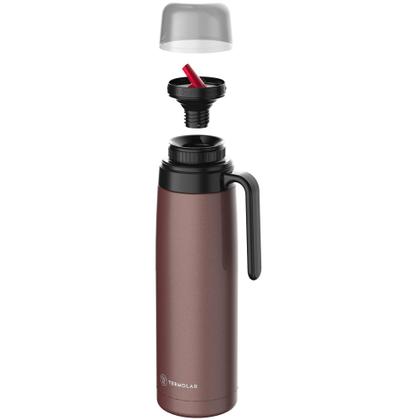 Imagem de Garrafa Térmica 100% Inox Cor Bronze 1 Litro com Ampola de Inox Termolar R-Evolution
