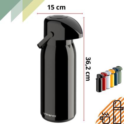 Imagem de Garrafa térmica 1,8 Litros Verona Com Alça e Sistema de Pressão Ampola de Vidro Unitermi
