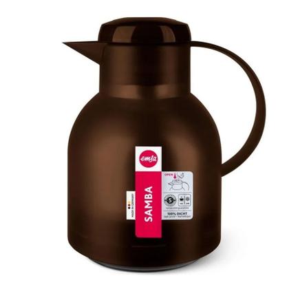 Imagem de Garrafa Térmica 1L Emsa Samba Quick Press Marrom Café Quente por 12H
